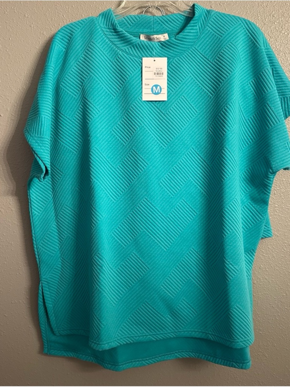 Seen and Be Seen Short Sleeve Textured Lounge set in Teal - Size M